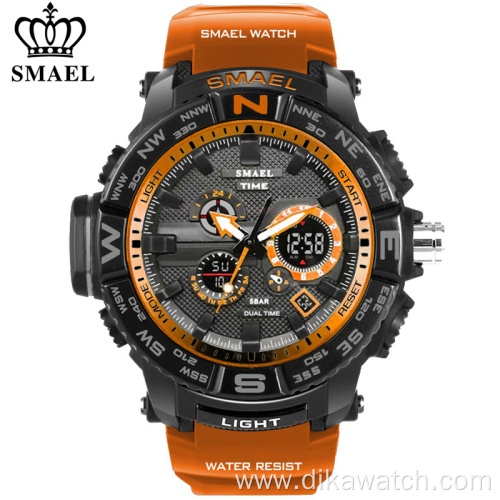 SMAEL brand dual display watch men LED digital